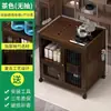 Mesa de Té Móvil, Gabinete Pequeño para Té para Uso Doméstico, Mesa Pequeña para Té para Balcón, Juego de Té Kung Fu con Tetera Integrada y Gabinete Lateral