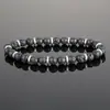 Pulseira de Liga de Turquesa e Pedra Vulcânica Estilo Europeu e Americano Mais Vendida Atravessando Fronteiras Pulseira de Contas de Vidro Cor Sólida da Moda Joias Femininas Atacado