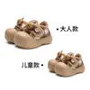 Sapatos de Inverno para Pais e Filhos com Velcro, Quentes, Macios, Fofos, Sola Grossa, Moda, Desenho Animado, Tendência, Estilosos, Personalidade, Peludos
