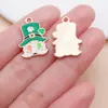 30 Piezas Mixtas de Trébol de Cuatro Hojas con Goteo de Aceite Suerte Colgante Festival Irlandés Accesorios de Colgante de Aleación Accesorios para Pulseras y Pendientes DIY