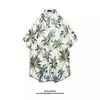Camisa Retro Vintage Estilo Hong Kong Estampa Completa Manga Curta Design Nicho Tailandês Havaiano Camisa Solta Bonita