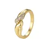Anillo Trenzado Bañado en Cobre Oro de 14K de Alta Venta Transfronteriza, Estilo Commuter de Lujo Ligero, Anillo para Mujer con Circonita Microincrustada, Al por Mayor en Stock