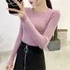 Suéter Básico de Punto Fino Versátil de Manga Larga Nuevo Otoño e Invierno 2024, Suéter Elegante de Cuello Bajo Primavera y Otoño para Mujer, Ropa Interior Negra