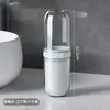 Cepillo de dientes de viaje, vaso para enjuague, caja de almacenamiento para cepillo de dientes, conveniente set de cepillo de dientes y estuche, herramienta esencial para personas perezosas