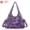 Bolso de Hombro Multifuncional de Gran Capacidad para Comercio Exterior, Viaje de Negocios, Trayecto Diario, Bolso Cruzado Lavado Creativo de Moda