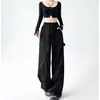 Pantalones de trabajo de seda helada finos de verano unisex, modernos y elegantes, diseño de pierna recta holgada, adecuados para el uso diario y para ir al trabajo