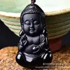 Pingente Buda Guanyin Guardião de Obsidiana, Amuleto Guardião Auspicioso, Pingente de Jade, Suprimento para Transmissão ao Vivo