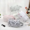 Bolsa Cosmética Portátil, Algodón Floral, Neceser para Productos de Cuidado de la Piel, Gran Capacidad para Monedas y Labiales, Bolsa de Almacenamiento para Toallas Sanitarias Menstruales