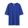 En stock 200g buena calidad multicolor suelta sin hombros versión ligera lisa algodón puro para hombre y mujer camiseta de manga corta con borde trasero