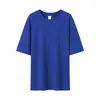 Exclusivo de Verão 200g Algodão Puro Peso Pesado Gola Redonda Manga Curta Camiseta Oversize Ombro Caído Estilo Unissex Lisa