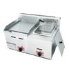 730 Fogão a Gás de Mesa com Frigideira, Forno de Fritura com Chapa de Ferro e Espeto de Fritura, Máquina All-In-One de Fritura para Barraca de Gás