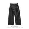 Calça Social Masculina Listrada Estilo Americano de Perna Larga, Calça Casual de Verão Fina Solta com Caimento, Calça Longa Versátil Simples de Perna Reta