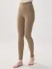 Leggings cálidos de punto de cintura alta para mujer, otoño e invierno, color liso, corte ajustado, mallas interiores 100% cachemira pura