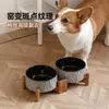 Tigela Dupla de Cerâmica de Alta Qualidade para Cães Pequenos e Médios, Tigela para Gatos, Mesa de Jantar com Proteção para o Pescoço