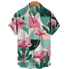 Camisas de Playa Europeas y Americanas Transfronterizas para Hombre con Animales de Selva Tropical Impresos en 3D, Tops Casuales y a la Moda de Manga Corta