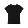Coutrymoment260G Pesada Alta Elasticidade Verde Camiseta Curta Top Feminino Slim Fit Ombro Normal Cor Sólida Base Manga Curta