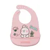 Babero Popular Transfronterizo de Silicona de Grado Alimenticio para Bebé, Bolsillo de Arroz para Suplemento Alimenticio Infantil, Impermeable y Anti-Suciedad, Ligero, Bolsillo de Silicona para Saliva