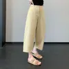 Pantalones de lino tipo zanahoria~Elegantes pantalones cónicos a medida que estilizan la figura, pantalones finos de lino para mujer 26 nuevo H071504