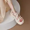 Sandalias de Moda Estilo Hada para Mujer, Verano Versátil Plano Nuevo Modelo 2025, Perfectas con Vestidos, Zapatos Romanos Super Populares con Suelas Gruesas