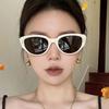 Gafas de sol retro con montura negra, borde grueso, estilo ojo de gato, cuadradas, redondas, para adelgazar y miopes, para mujer