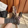 Mesmo estilo da Mãe Uva~ Salto oculto de 4cm~ Bico redondo com cadarço em color block de couro bovino estiloso, casual tipo rolo de ovo, tênis de treino alemão para mulheres