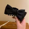 Popular pinza para el pelo de tela esponjosa con encaje de estrellas y lazo de gasa de burbujas, pinza de garra extragrande para recogidos en la parte posterior de la cabeza