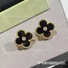 Brincos de Trevo de Quatro Folhas de Alta Qualidade Banhados a Ouro, Ganchos de Orelha, Pingentes de Orelha, Item Mais Vendido do TikTok de Trevo de Quatro Folhas, Não Desbota
