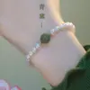 Nova pulseira de coelho fofo de cerâmica cor macaron pulseira fofa para namoradas mais novas pulseira infantil elástica para mulheres