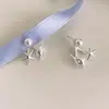 Pendientes Colgantes de Estrella de Mar Perlada y Perla de Caracola para Mujer, Diseño de Nicho, Sencillos Elegantes, Versátiles y de Alta Gama