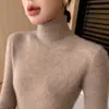 Suéter de Punto para Mujer Otoño e Invierno Cuello Alto Suéter de Punto para Mujer Suéter de Punto de Manga Larga Adelgazante Suéter Transfronterizo para Mujer