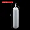 Botella exprimible de plástico PE para salsa, mermelada, kétchup, aderezo para ensaladas, botella de salsa de boca ancha, botella de salsa cuadrada comercial 800ml