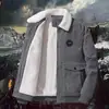 Chaqueta de pana gruesa con forro polar y lana de cordero para hombre, ropa de invierno acolchada de algodón, chaqueta casual holgada con solapa para hombre
