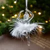 Colgante de Cristal de Hielo Navideño Adorno para Árbol de Navidad Ángel de Acrílico Transparente Luz Decoración de Lujo Utilería para Escena