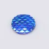 Adesivo redondo de escama de peixe de 18 mm, fundo plano, broca de resina, acessórios de diamante com revestimento de cor AB