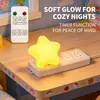 Lámpara de Noche Estrella Pequeña Transfronteriza Luz para Lactancia de Bebé Protección Ocular Dormitorio Compañero de Sueño Luz Control Remoto Luz Suave Lámpara de Mesita de Noche 211