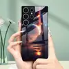Aplicável para Capa de Celular Samsung S26ULTRA A57 Céu Estrelado Romântico S24 Capa Protetora Concha de Vidro Temperado A07 Lua