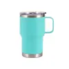 Comercio exterior taza de coche de 20 oz/30 oz acero inoxidable taza aislada de gran capacidad taza de coche portátil para exteriores con asa taza para hielo