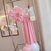 Celebridade da Internet Meninas Estilo Coreano Conjunto Casual Infantil Verão 2024 Novo Elegante Fashionável Top Calça de Perna Larga Conjunto de Duas Peças