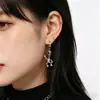 Artículo más vendido transfronterizo: Aretes de Alas de Diablo Estilo Gótico, Pinzas para Orejas de Acero Inoxidable con Espada y Corazón de Rosa, Accesorios para Orejas de Chica Picante