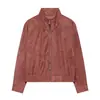 Ropa de Mujer Transfronteriza 2026 Moda Estilo Europeo y Americano Textura de Terciopelo Suelta Efecto Cremallera Chaqueta Abrigo Mujer D526092
