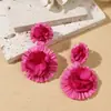 Pendientes Tejidos de Flor Hechos a Mano Estilo Bohemio Clavos de Oreja de Alta Gama para Mujeres Nicho Versátiles Elegantes Pendientes de Estilo Festivo