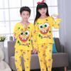 Pijamas de manga larga con dibujos animados para niños y niñas, ropa de verano para el hogar, traje fino con aire acondicionado.