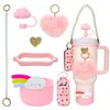 Botella de Agua Térmica Stanley Tapón Antipolvo Taza con Popote Tapa de Taza Correa de Mano Cordón para Botella de Agua Múltiples Estilos Versátiles Set