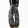 Jeans de Trabajo Camuflaje Verde Militar High Street Americano para Mujer 2026 Rectos Sueltos Estilo Retro Hip Hop Pantalones de Pierna Ancha de Cintura Alta