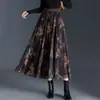 Falda de malla reversible estampada línea A para mujer, nueva falda plisada de cintura alta otoño 2026, estiliza y es moderna