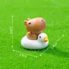 Sombrero de hoja de loto para micro-paisajismo, flotador, figura linda de capibara, adorno mini de decoración de jardín DIY