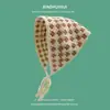 Viajes de Primavera y Otoño Ins Estilo Dulce y Cariñoso Diadema Tejida a Mano Accesorios para el Cabello de Mujer Cinta Tejida a Crochet Verano Bufanda Triangular