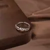 Anillos Versátiles Plateados para Mujer, Estilo Ins, Alta Retención de Color, Anillos Apilables de Lujo de Gama Alta de Nicho, Anillos de Dedo de Moda