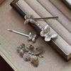 Horquilla electrónica de mariposa, fina como las alas de una cigarra, accesorio para el cabello, estilo Super Hada Mori, decoración retro de malla para selfies, horquilla para la cabeza de una dulce niña.