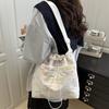 Bolsa de Lona de Verano 2026 Nuevo Estilo Japonés Moda Chica Suave Bolso de Hombro Gran Capacidad Casual Bolso Cruzado de Hombro Tipo Cubo